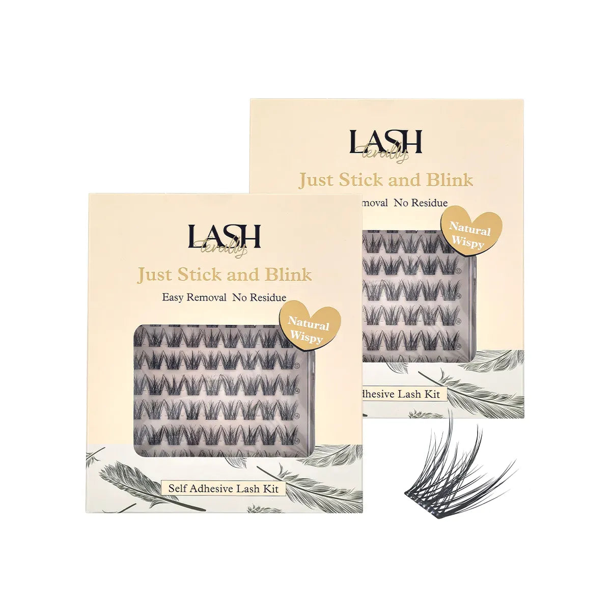 Natural Wispy Self-Adhesive Lash Kit for Effortless Beauty 2-Piece Bundle