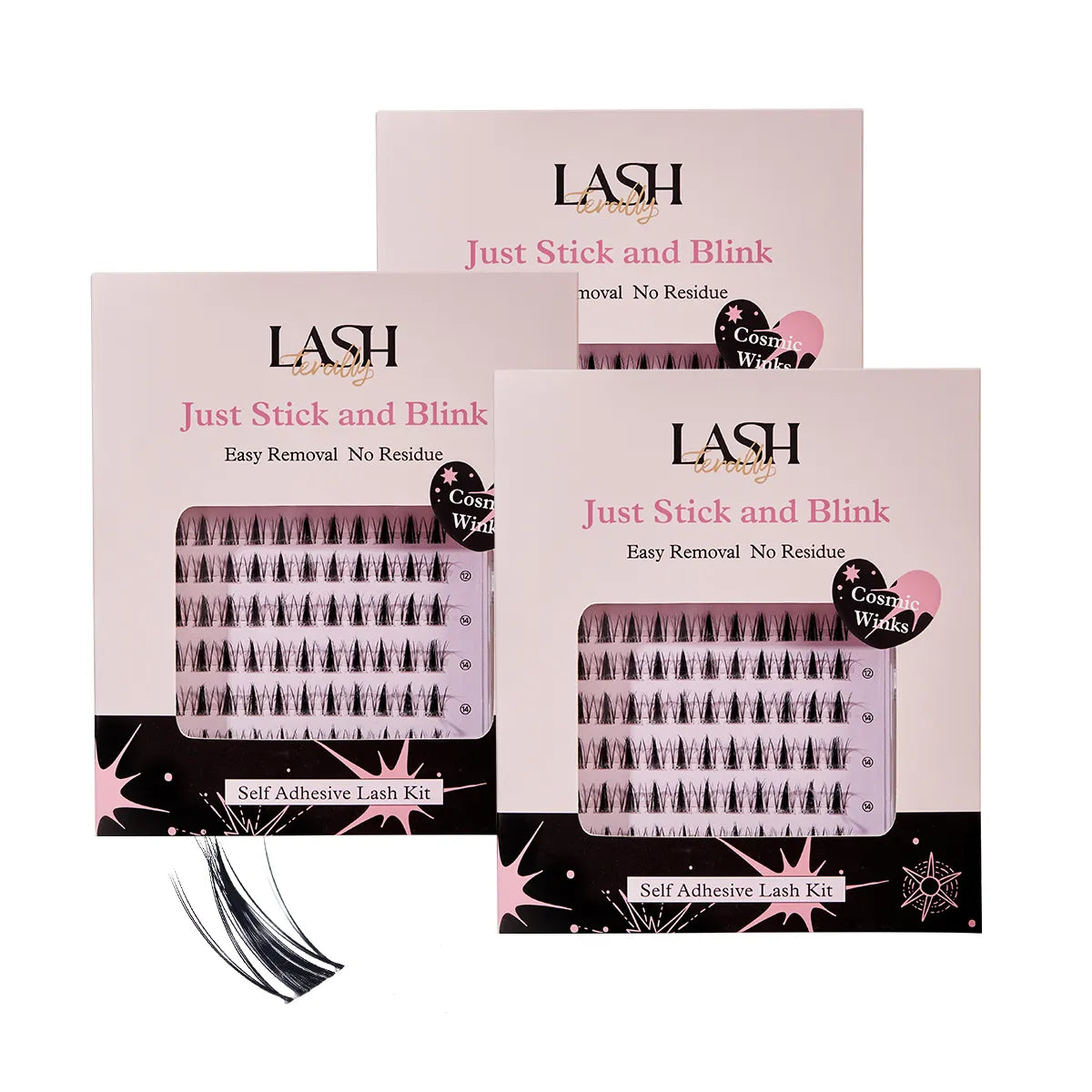 Cosmic Winks Effortless Manga Self-Adhesive Lash Kit 3-Piece Bundle