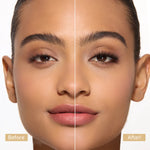 Before and After Application of Natural Wispy Self-Adhesive Lash Kit - Natural Enhancement chocolate skin - Lashterally
