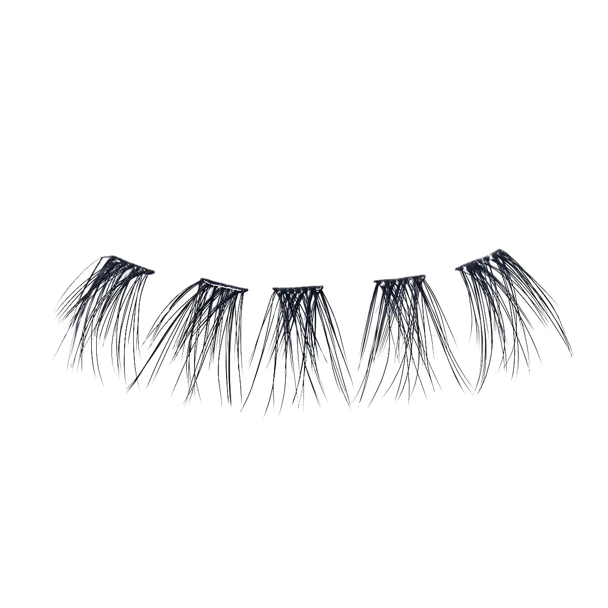 Set of five pairs of false eyelashes on a white background